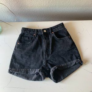 Zara Black Denim High Waisted Shorts